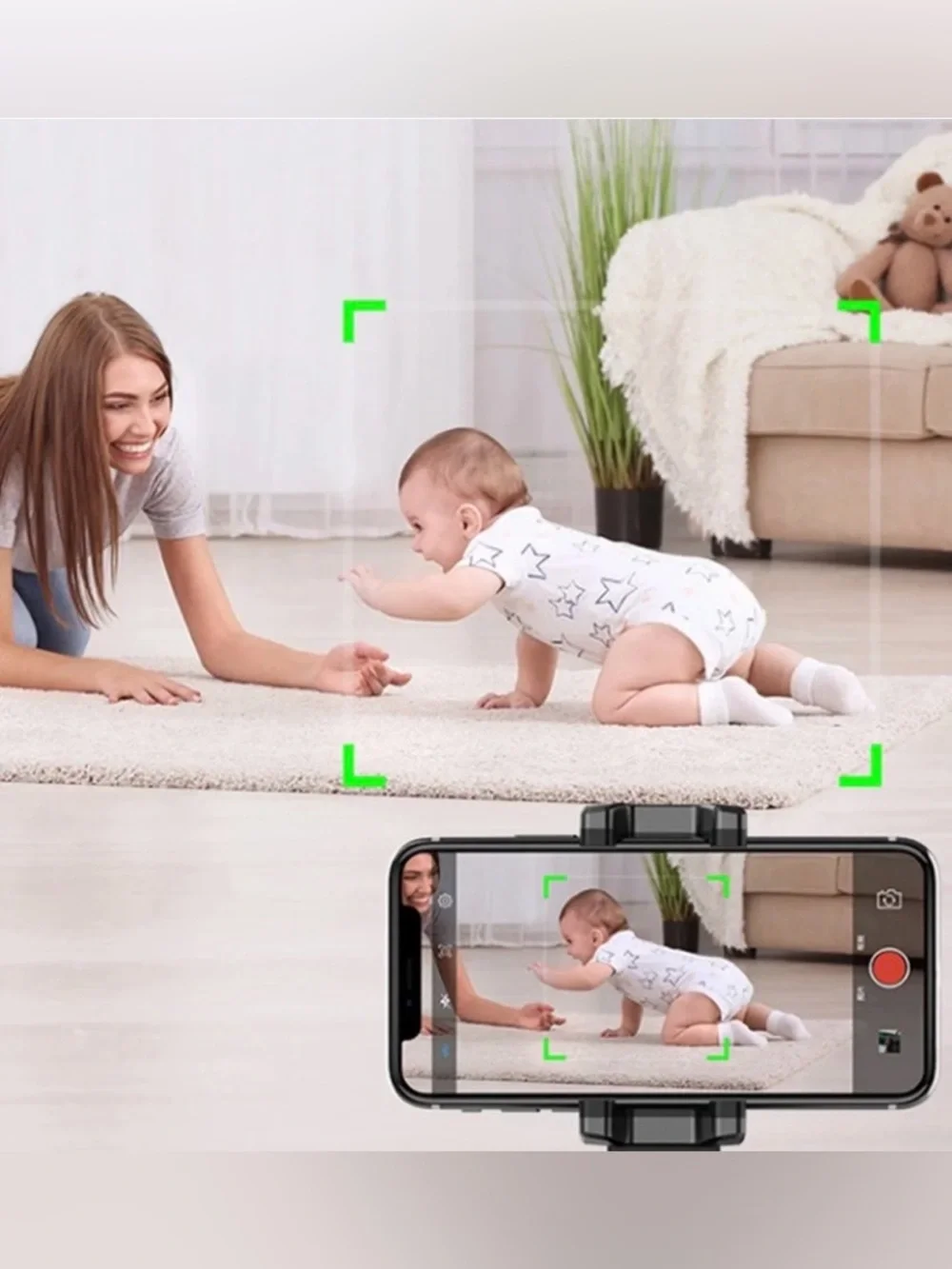 360° Auto Face Tracking Phone Holder – Smart Tripod Compatible for Recording